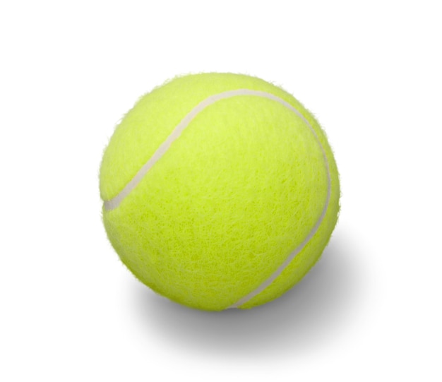 Balle de tennis isolée sur fond blanc. Fermer