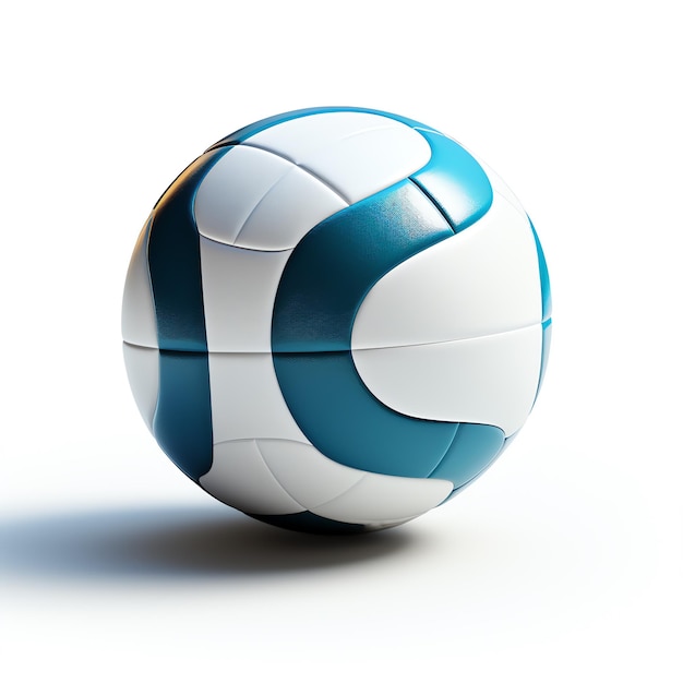 Une balle de volley bleue et blanche