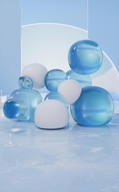 Balles douces fond géométrique créatif rendu 3D