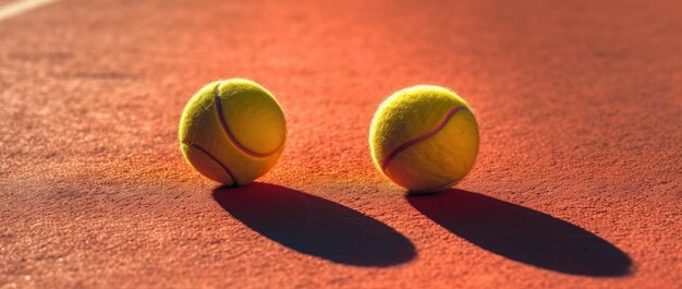 Balles de tennis sur un court AI générative