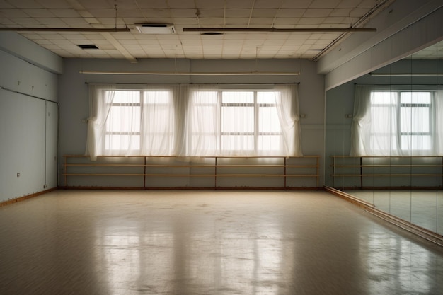 Ballet barre dans un studio de danse vide