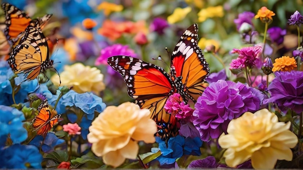 Le ballet des papillons en fleurs