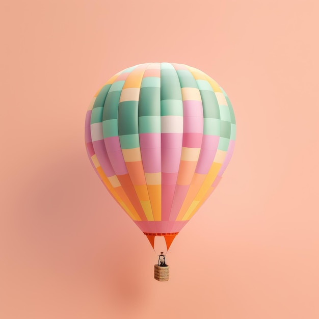 Ballon à air chaud coloré sur fond pastel Concept de voyage et d'aventure symbolisant la liberté et l'excitation AI générative