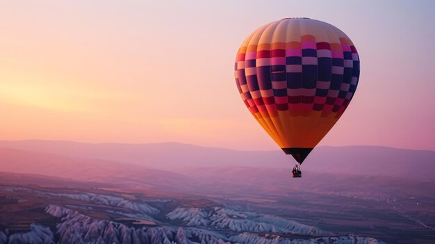 un ballon à air chaud volant dans le ciel