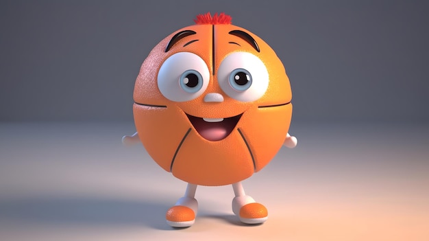 Un ballon de basket de dessin animé