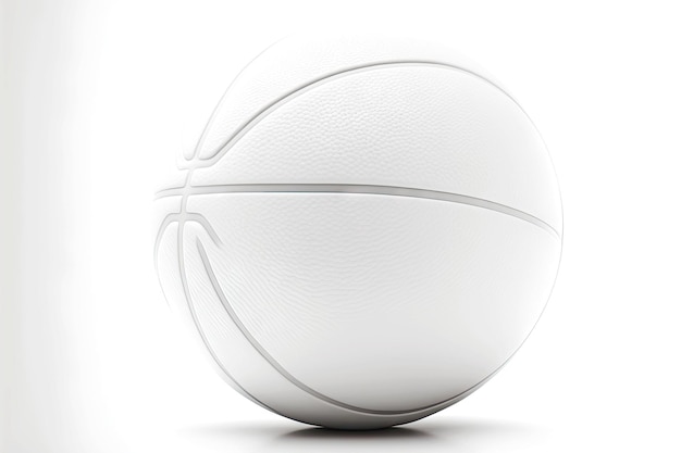 Photo ballon de basket neuf blanc isolé sur fond blanc