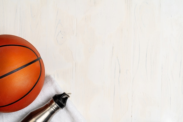 Ballon de basket, vue de dessus