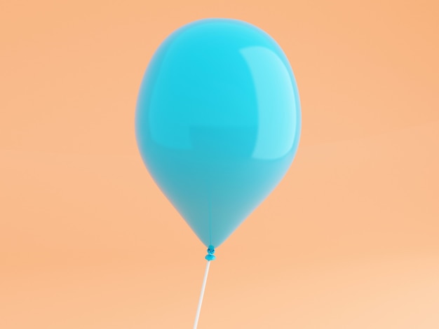 Ballon bleu 3D