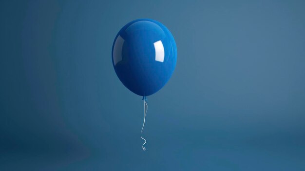 un ballon bleu volant dans l'air