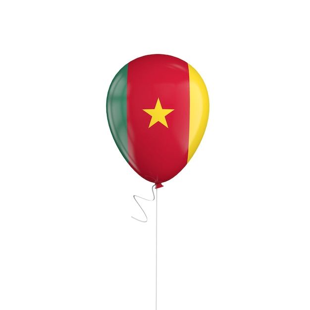 Ballon drapeau Cameroun sur une chaîne de rendu 3D