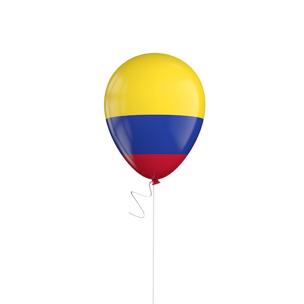 Ballon drapeau Colombie sur une chaîne de rendu 3D