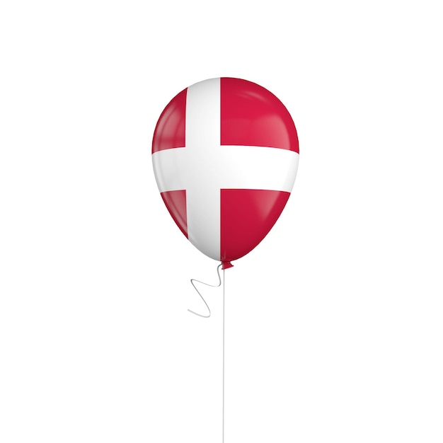 Ballon drapeau Danemark sur une chaîne de rendu 3D