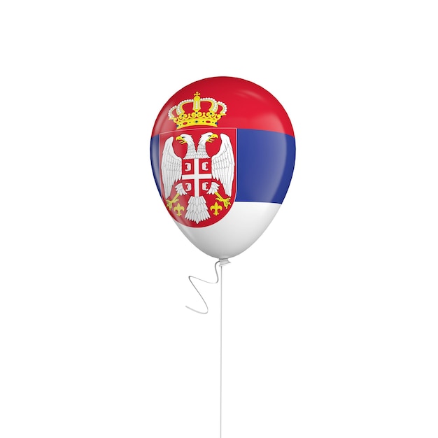 Ballon drapeau Serbie sur une chaîne de rendu 3D