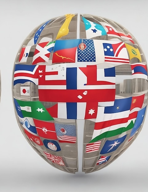 un ballon avec les drapeaux du drapeau abstrait du pays généré par l'IA