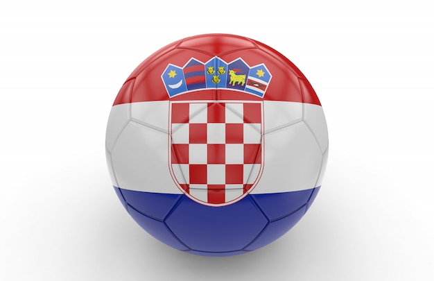 Ballon de foot avec drapeau croate