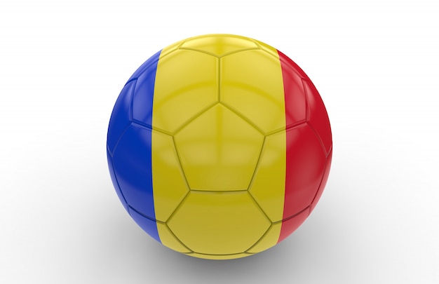 Ballon de foot avec drapeau roumain