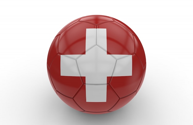 Ballon de foot avec drapeau suisse