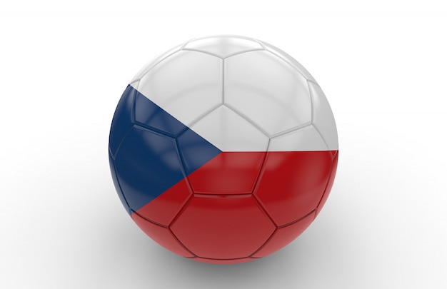 Ballon de foot avec drapeau tchèque
