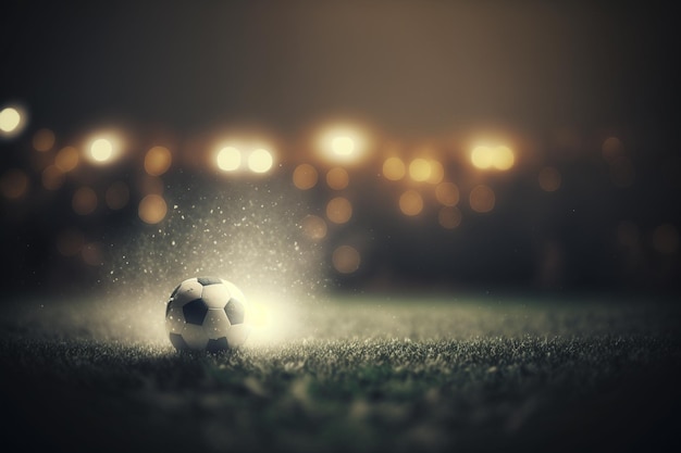 Un ballon de foot sur un terrain de foot