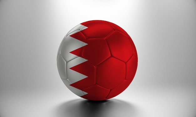 ballon de football 3d avec le drapeau de pays de Bahreïn. Ballon de football avec le drapeau de Bahreïn