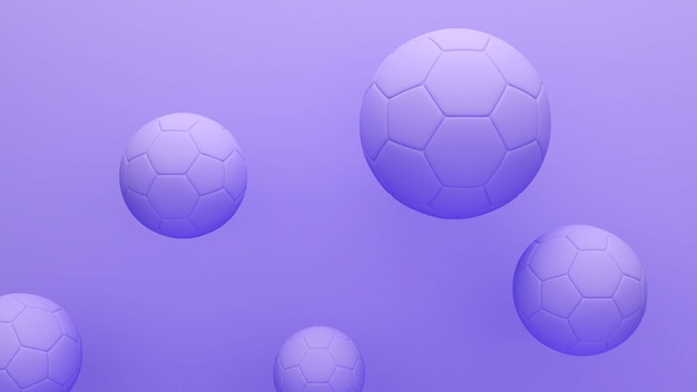 Ballon De Football Abstrait Fond Violet Rendu 3d