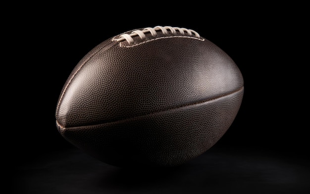 Photo ballon de football américain sur fond noir équipement de sport fond d'écran de football américain ai généré