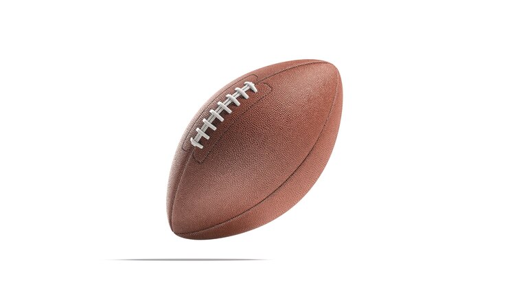 ballon de football américain marron vierge maquette cuir vide usa fotball pour maquette de compétition isolée