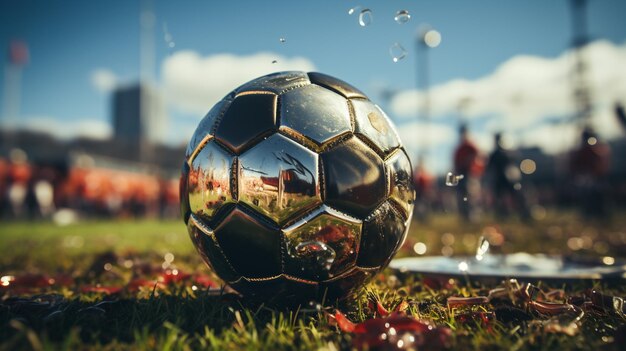 Ballon de football au stade Generative Ai