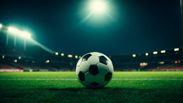 Un ballon de football au stade pendant un match