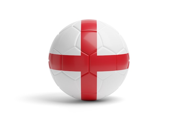 Ballon de football aux couleurs de l'illustration 3d du drapeau anglais