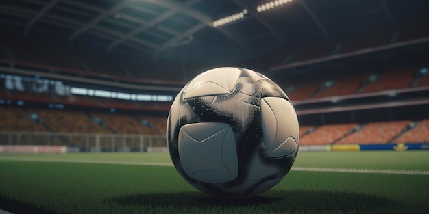 Ballon de football dans le stade généré par l'IA