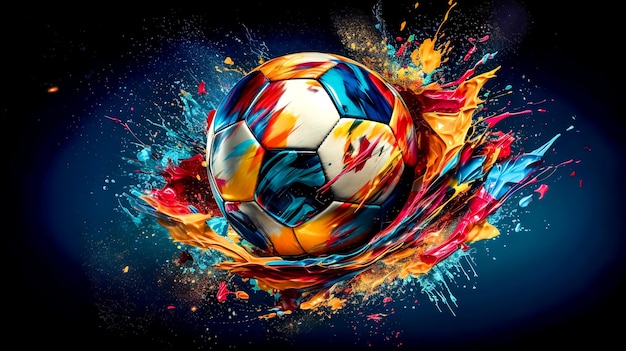 ballon de football dans une touche d'aquarelles