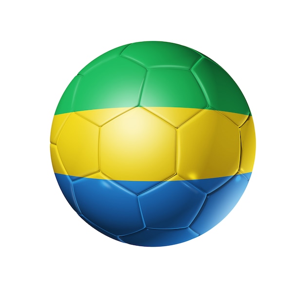 Ballon de football avec drapeau gabonais