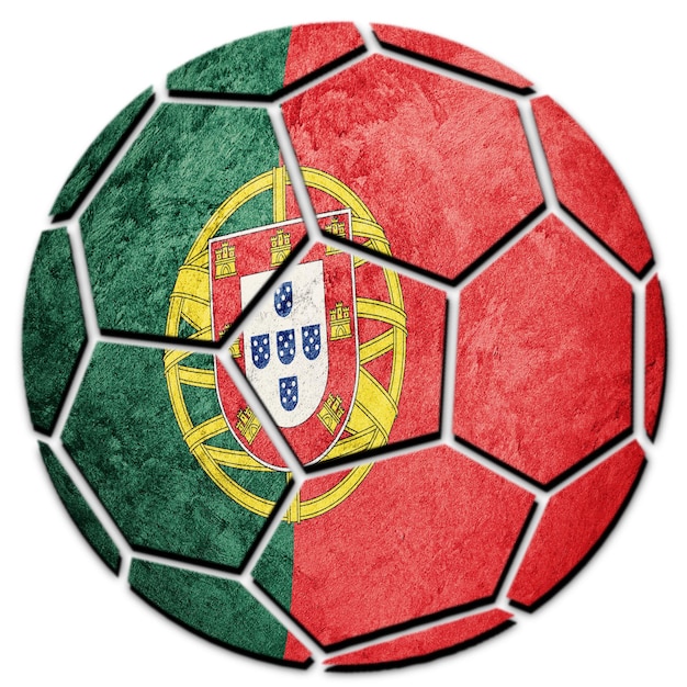 Ballon de football drapeau national du Portugal. Ballon de football portugais.