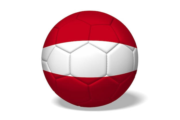 Photo ballon de football avec le drapeau national de l'illustration 3d de l'autriche