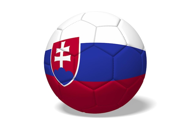 Ballon de football avec le drapeau national de la Slovaquie 3D illustration