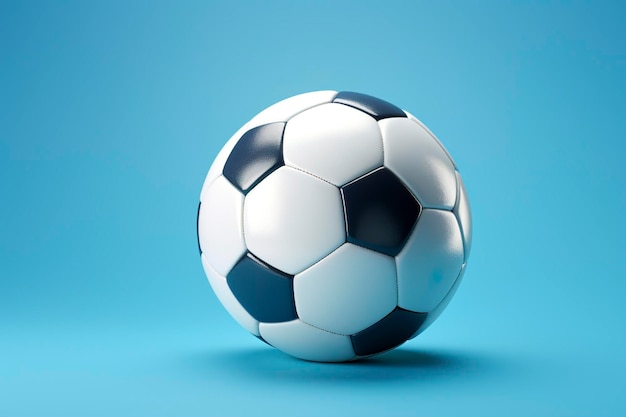 ballon de football sur fond bleu clair