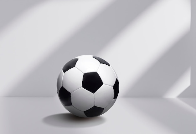 Ballon de football sur fond de salle blanche