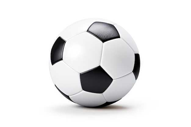 Ballon de football isolé sur fond blanc avec un tracé de détourage