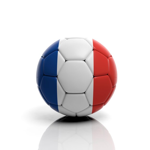 Ballon de football de rendu 3D sur fond blanc