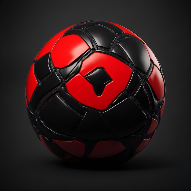 Photo de stock Football de ballon rouge et noir 58424914