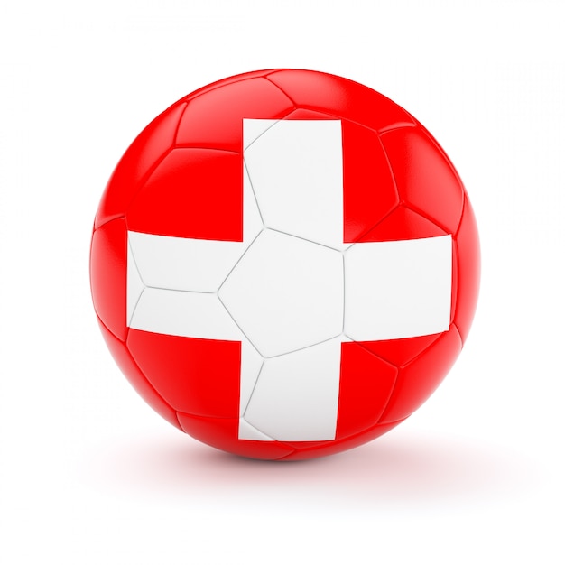 Ballon de football soccer avec drapeau suisse