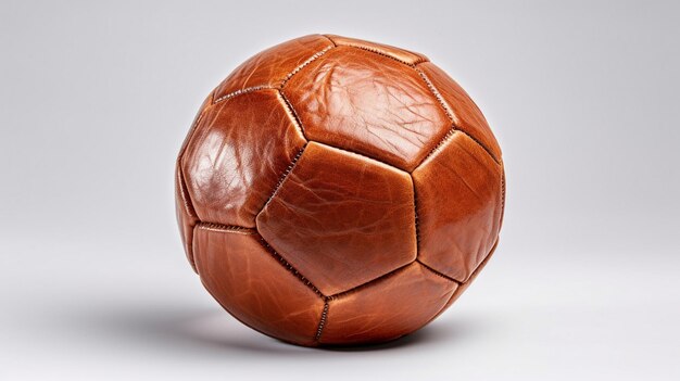 un ballon de football vintage dégonflé sur un blanc