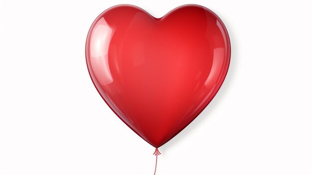 Photo un ballon en forme de cœur rouge