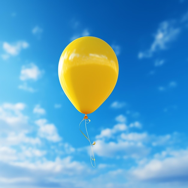 un ballon jaune dans le ciel