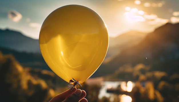 ballon jaune et épingle