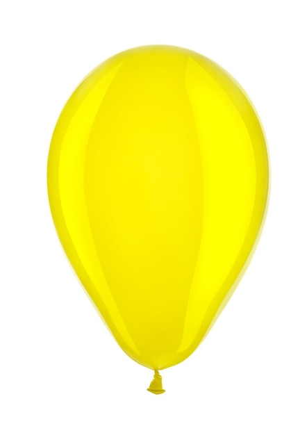 Ballon jaune isolé sur fond blanc