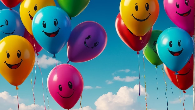 ballon mignon à l'arrière-plan souriant