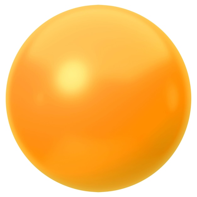 Ballon orange png autocollant 3D à fond transparent