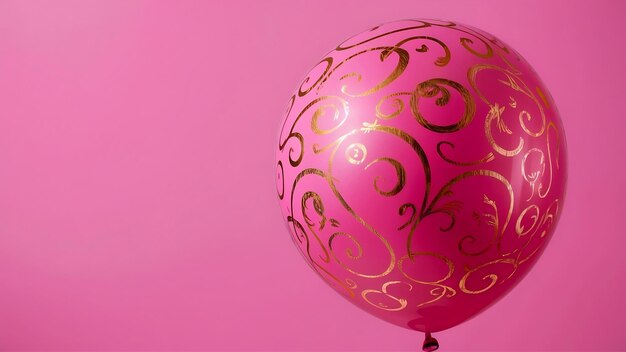 Ballon rose sur fond rose